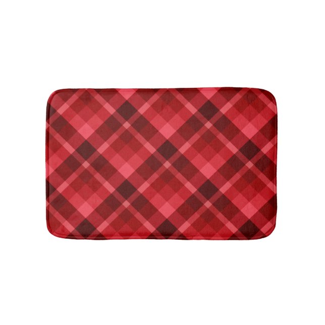 Alfombrilla De Baño Bonito Rojo Rojo Patrón De Lámina De Baño Pequeña (Anverso)