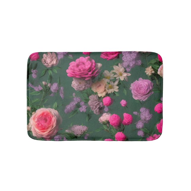 Alfombrilla De Baño Bonito Rosa Rosas Bouquet Floral Mat (Anverso)