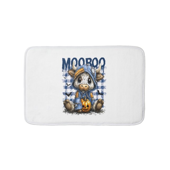 Alfombrilla De Baño Boo Halloween Spooky Highland Cow (Anverso)