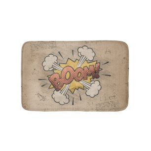 Alfombrilla De Baño ¡BOOM! Historieta vintage libro Steampunk Pop Art
