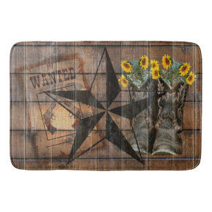 Alfombrilla De Baño Boots de vaquero rústico en Texas Star Western Pi