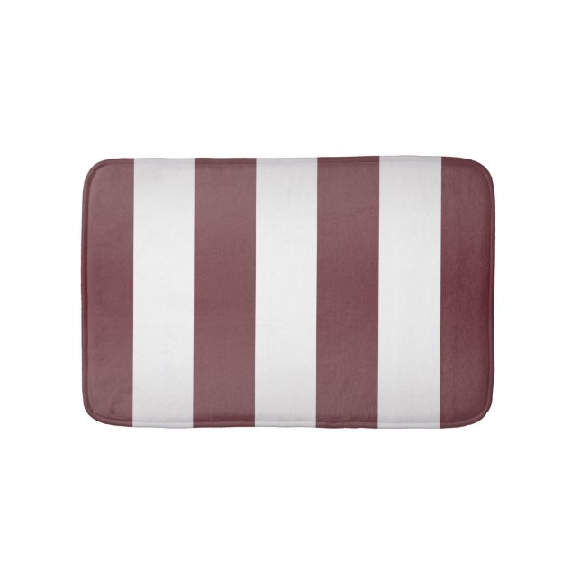 Alfombrilla De Baño Borgoña gris blanco rojo rayado (Anverso)