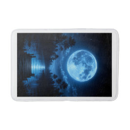 Alfombrilla De Baño Bosque Celestial Iluminado por la Luna Estética