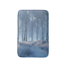 Alfombrilla De Baño Bosque de abedules radiante de nieve