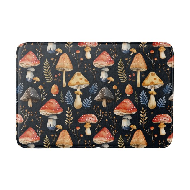 Alfombrilla De Baño Bosque de champiñones y Fern (Anverso)