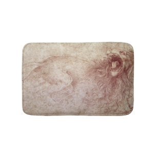 Alfombrilla De Baño Bosquejo de un león del rugido
