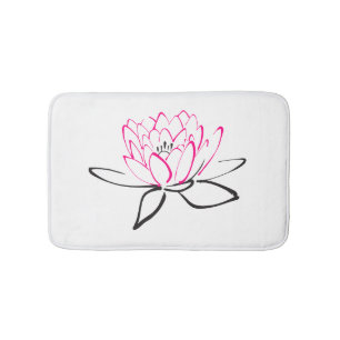 Alfombrilla De Baño Bosquejo de una flor de loto