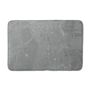 Alfombrilla De Baño Bosquejo del mapa de la ciudad de Boston