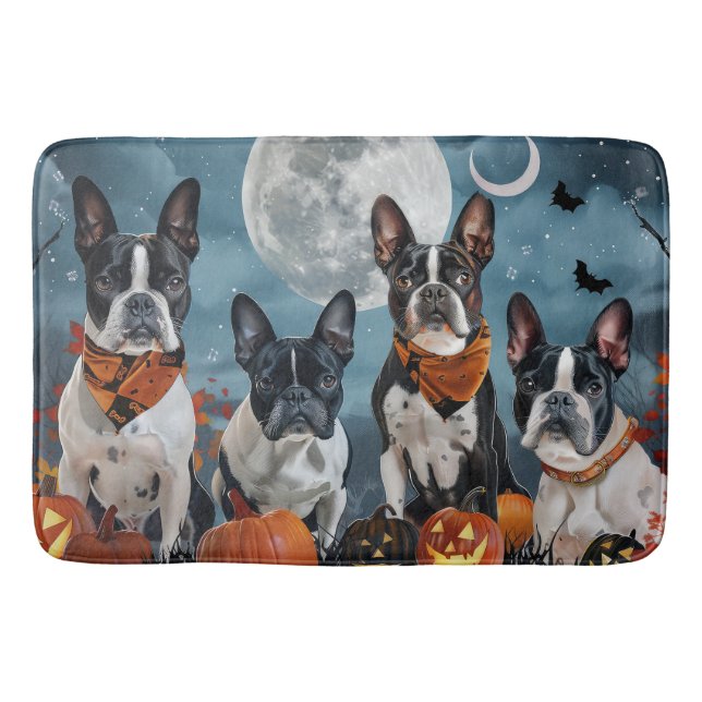 Alfombrilla De Baño boston terrier Halloween Spooky (Anverso)