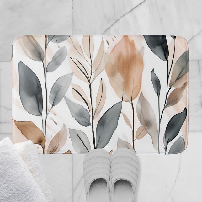 Alfombrilla De Baño Botánicos de la Naturaleza (This bath mat along with our shower curtain and towel set create the perfect bathroom ensemble.)