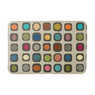Alfombrilla De Baño Botones de colores modernos de mediados del siglo