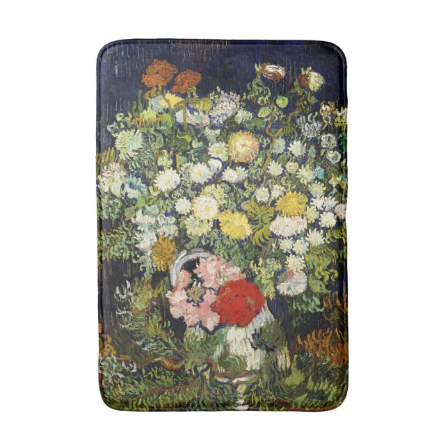 Alfombrilla De Baño Bouquet de flores en una bolsa de Vincent Van Gogh (Frente vertical)