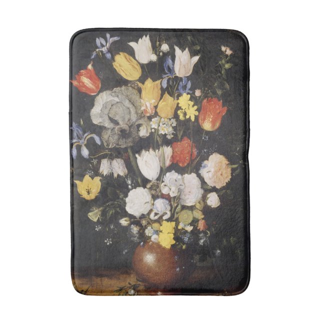 Alfombrilla De Baño Bouquet de flores en una granada de tierra (1610) (Frente vertical)