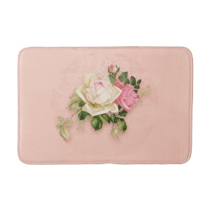 Alfombrilla De Baño Bouquet de flores rosa y blanco