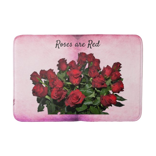 Alfombrilla De Baño Bouquet de rosas rojas (Anverso)