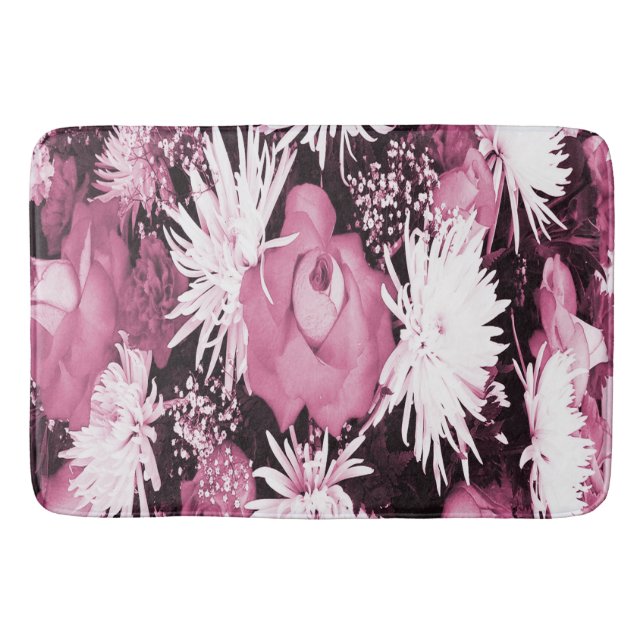 Alfombrilla De Baño Bouquet florido rosa (Anverso)