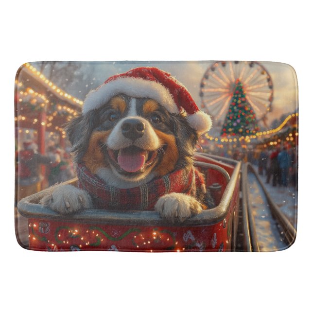 Alfombrilla De Baño Bouviers des Flandres Dog Roller Coaster Navidades (Anverso)