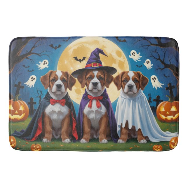 Alfombrilla De Baño Bouviers Des Flandres Dogs Pumpkin Halloween Funny (Anverso)