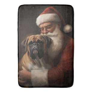 Alfombrilla De Baño Boxeador con Navidades festivos de Santa Claus