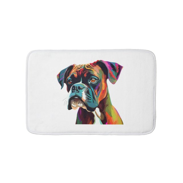 Alfombrilla De Baño Boxer Dog Colorful (Anverso)