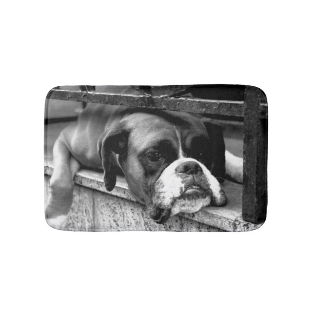 Alfombrilla De Baño Boxer Dog En Windowsill Bmcna (Anverso)