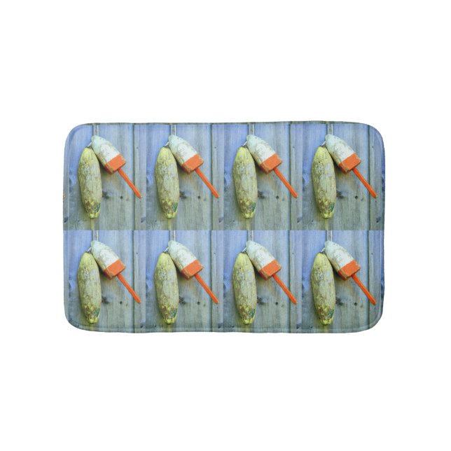 Alfombrilla De Baño boyas de bogavante de arte folclórico de madera (Anverso)