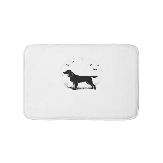 Alfombrilla De Baño Boykin Spaniel Dog - Halloween Moon Silhouette Cla (Anverso)