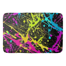 Alfombrilla De Baño Bright Neon Paint Splatter