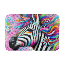 Alfombrilla De Baño Brillante margarita verde Verde azulada de cebra f