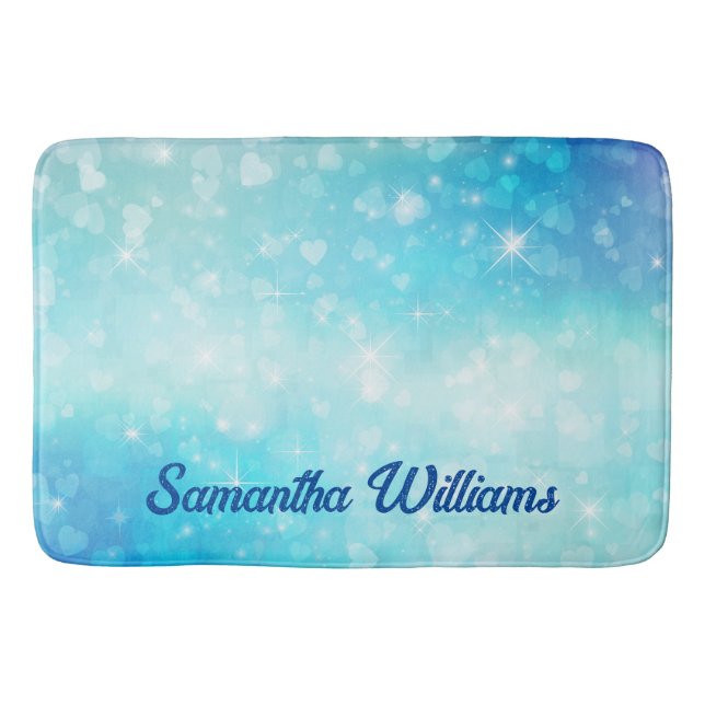 Alfombrilla De Baño Brillante y reluciente azul (Anverso)