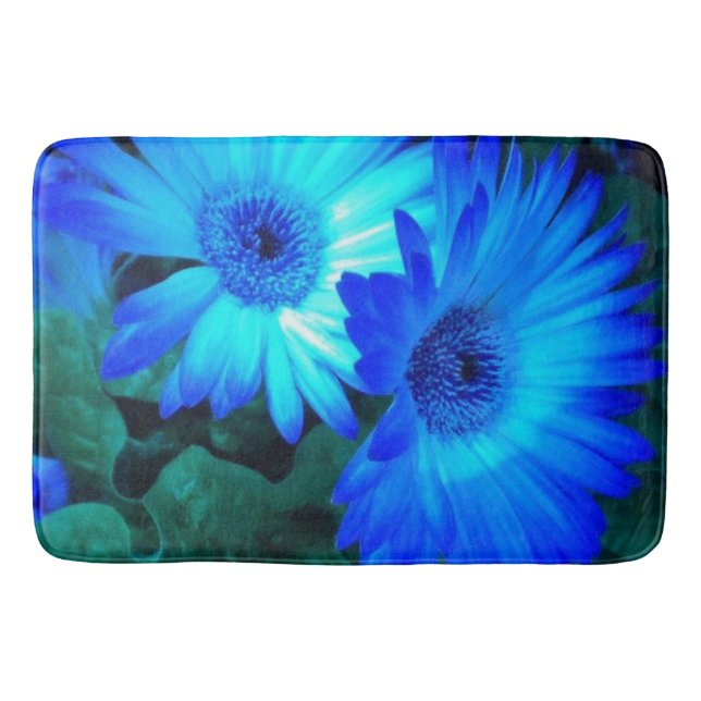 Alfombrilla De Baño Brillantes Daisies Azules Bath Mat (Anverso)
