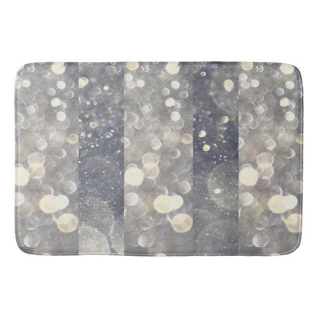 Alfombrilla De Baño Brillo Plateado Glitter Glamour Glam Moderno Tende (Anverso)
