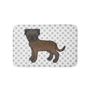 Alfombrilla De Baño Brindle Bullmastiff Perro De Dibujos Animados Lind