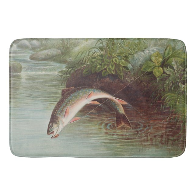 Alfombrilla De Baño Brook Trout de Samuel Kilbourne (1874) (Anverso)