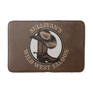 Alfombrilla De Baño Brotes de Cowboy West Saloon personalizados