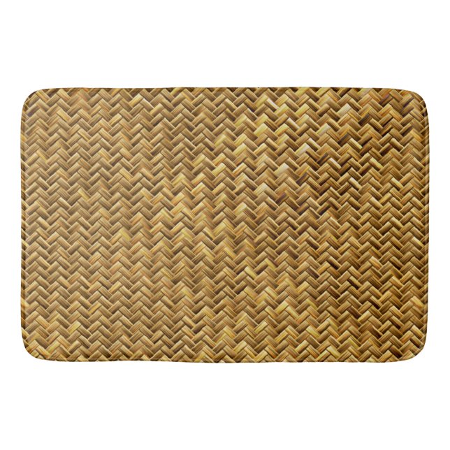 Alfombrilla De Baño Brown medio Baskeweave natural (Anverso)