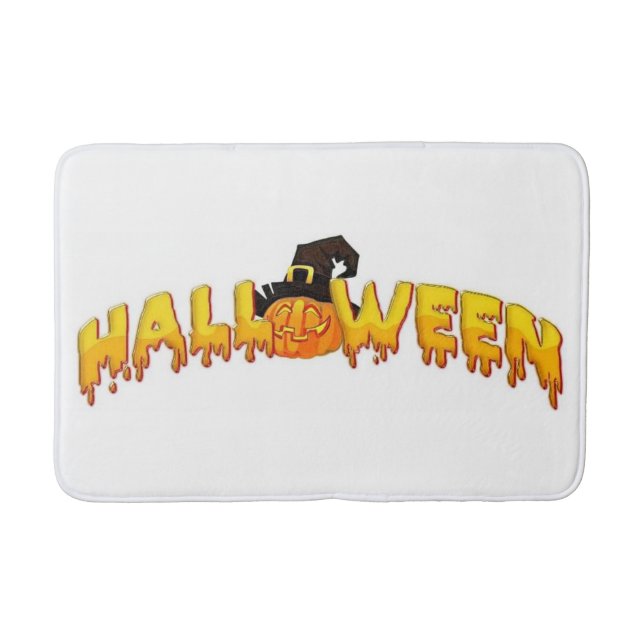 Alfombrilla De Baño Bruja de calabaza de Halloween (Anverso)