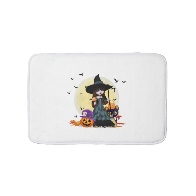 Alfombrilla De Baño Bruja de Halloween (Anverso)