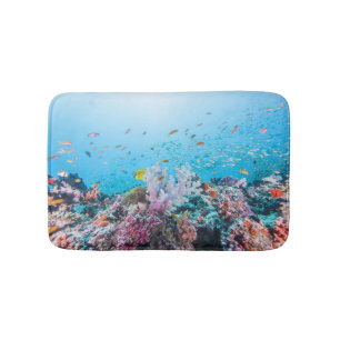 Alfombrilla De Baño Buceo con escafandra con el filón y el coral