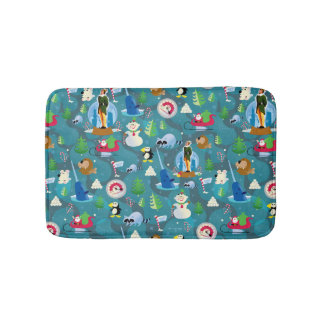 Alfombrilla De Baño Buddy el patrón Verde azulado de elfo y caracteres