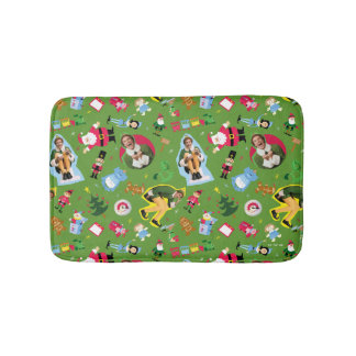 Alfombrilla De Baño Buddy the Elf and Navidades Icons Pattern