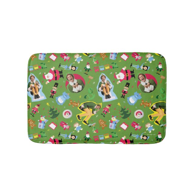 Alfombrilla De Baño Buddy the Elf and Navidades Icons Pattern (Anverso)