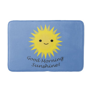 Alfombrilla De Baño Buenos días sol brillante lindo Kawaii