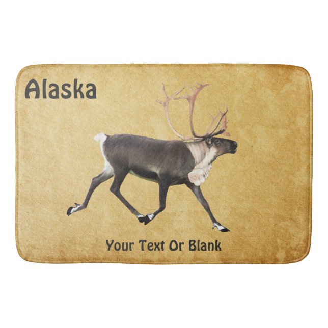 Alfombrilla De Baño Bull Caribou En Papel Antiguo (Anverso)