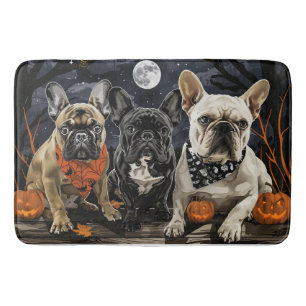 Alfombrilla De Baño Bulldog francés Halloween Spooky