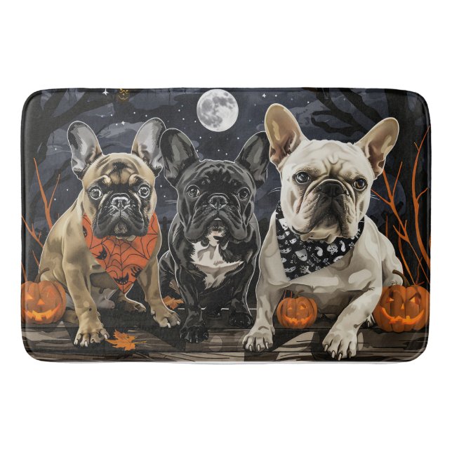 Alfombrilla De Baño Bulldog francés Halloween Spooky (Anverso)