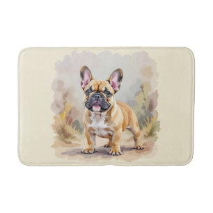 Alfombrilla De Baño Bulldog Francés Perro Frenchie Lindo Color Canela