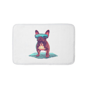 Alfombrilla De Baño Bulldog francés SciFi Con Gafas De Sol Guay