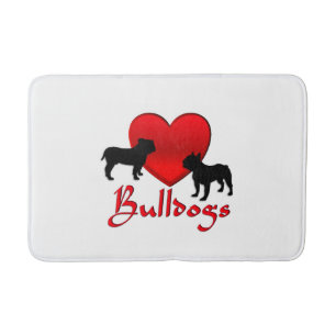 Alfombrilla De Baño Bulldoges cardíacos