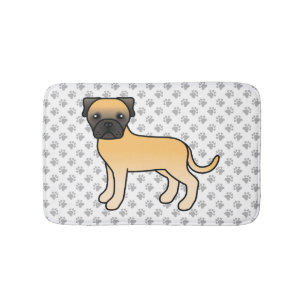 Alfombrilla De Baño Bullmastiff cervato perro de dibujos animados lind